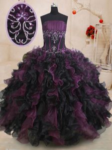 Sleeveless Beading and Ruffles Lace Up Quinceanera Gowns