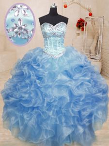 Fuchsia Ball Gown Prom Dress Military Ball and Sweet 16 and Quinceanera and For with Beading and Ruffles Strapless Sleeveless Lace Up