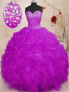 Fitting Floor Length Orange Vestidos de Quinceanera Sweetheart Sleeveless Lace Up