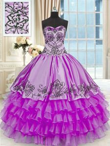 Royal Blue Sleeveless Beading and Embroidery Floor Length Sweet 16 Dress