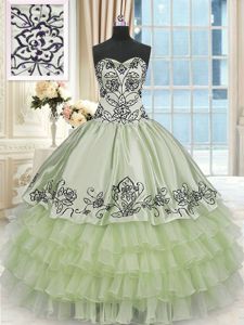 Artistic Sleeveless Beading and Embroidery and Ruffled Layers Lace Up Sweet 16 Quinceanera Dress