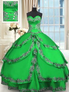 Delicate Ball Gown Prom Dress Sweetheart Sleeveless Brush Train Lace Up
