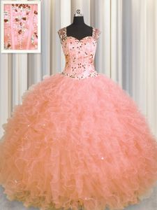 Flare Floor Length Ball Gowns Sleeveless Green 15th Birthday Dress Lace Up