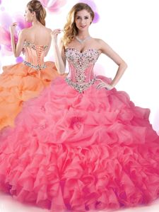 Romantic Sweetheart Sleeveless Quinceanera Dresses Floor Length Beading Lilac Tulle