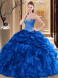 Sleeveless Beading and Pick Ups Lace Up Quinceanera Dresses