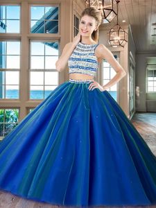 Scoop Sleeveless Beading Backless Vestidos de Quinceanera