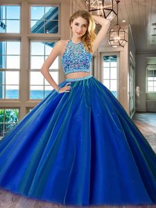 Scoop Long Sleeves Organza Quinceanera Dresses Beading and Lace and Ruffles Zipper