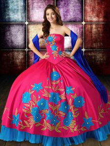 Gorgeous Multi-color Sleeveless Embroidery Floor Length Sweet 16 Dress