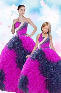 Sleeveless Sequins and Pick Ups Lace Up Vestidos de Quinceanera