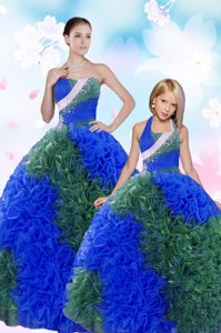 Great Taffeta Sweetheart Sleeveless Lace Up Sequins and Pick Ups Sweet 16 Dresses in Multi-color