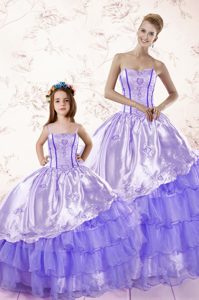 Royal Blue Ball Gowns Sweetheart Sleeveless Organza Floor Length Lace Up Beading and Appliques and Ruffles Sweet 16 Dresses