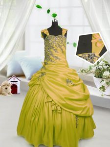 Adorable Sleeveless Beading and Pick Ups Lace Up Pageant Dress Wholesale