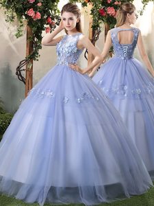 Modest Scoop Floor Length Lace Up Quinceanera Dress Pink And Black and In for Military Ball and Sweet 16 and Quinceanera with Appliques and Ruffles