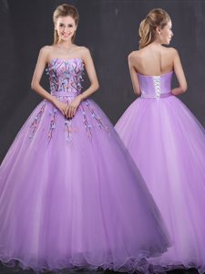 Artistic Sleeveless Appliques Lace Up 15 Quinceanera Dress