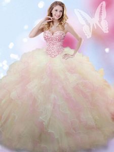 Dramatic Multi-color Sleeveless Tulle Lace Up 15 Quinceanera Dress for Military Ball and Sweet 16 and Quinceanera