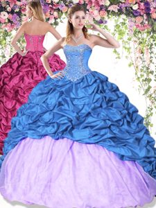 Pick Ups Multi-color Sleeveless Taffeta Lace Up Quinceanera Gowns for Military Ball and Sweet 16 and Quinceanera