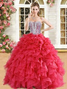 Floor Length Multi-color Quinceanera Gowns Tulle Sleeveless Beading
