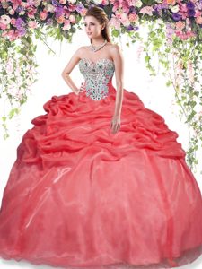 Enchanting Baby Blue Sleeveless Organza Lace Up Vestidos de Quinceanera for Military Ball and Sweet 16 and Quinceanera