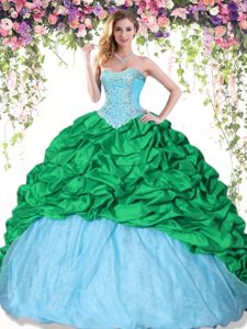 Sweet Sleeveless Lace Up Floor Length Beading and Pick Ups Sweet 16 Dress