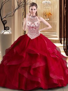 Sweetheart Sleeveless 15th Birthday Dress Floor Length Embroidery and Ruffles Multi-color Organza